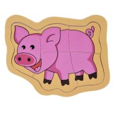 Primul meu puzzle, lemn cu incastru, porcusor, 11,5x15 cm, jumbo