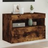 VidaXL Comodă TV de perete cu lumini LED, stejar fumuriu, 60x30x40 cm 837191
