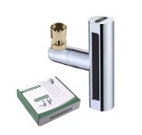 Adaptor Rotativ pentru Robinet Bucatarie, Baie cu 4 Moduri de Dispersie: Jet, Normal Aerator, Cascada, Dus, constructie ABS si Cupru, Argintiu