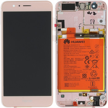 Huawei Honor 8 (FRD-L09, FRD-L19) Capac frontal modul display + LCD + digitizer + baterie roz 02350TVA foto