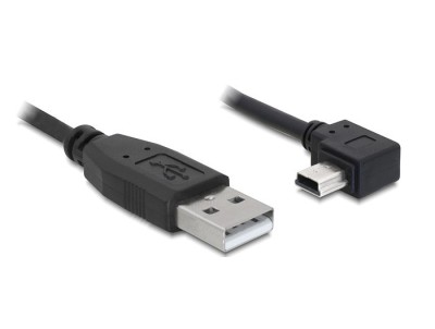 CABLU USB 2.0-A TATA &amp;gt; USB MINI-B 5PIN TATA IN UNGHI 82681 DELOCK foto