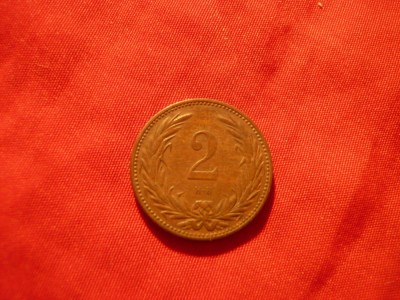 Moneda 2 filler Ungaria 1898 litera KB ,Rege Frantz Joseph I , cal.F.Buna foto