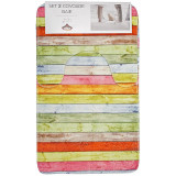 Set 2 covoare baie Casa Plastor, Stripes, 75x45 cm, multicolor