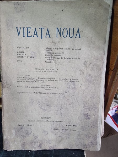 Revista Vieata Noua Nr. 4 iunie 1914