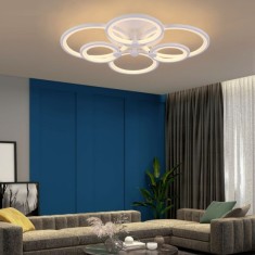 LUSTRA LED CERCURI 100W CU 6 BRATE 3 CULORI+IR 830mm x 140mm