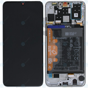 Huawei P30 Lite New Edition (MAR-L21BX) Capac frontal al modulului de afișare + LCD + digitizer + baterie alb perlat 02353FQB foto