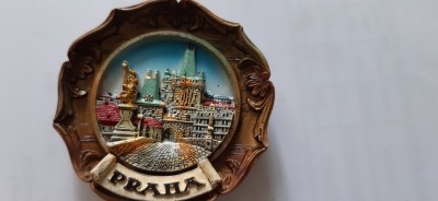 XG Magnet frigider-tematica turistica-Cehia - Praga - ceramic in relief foto