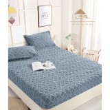 Cumpara ieftin Husa De Pat Tricot Cu Elastic + 2 Fete De Perna Pentru Pat Dublu,Gri - JO967