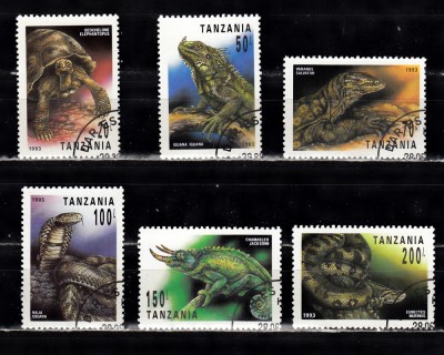 A12 S1 4 - Timbre foart vechi - Tanzania - reptile foto