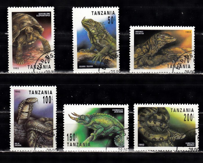 A12 S1 4 - Timbre foart vechi - Tanzania - reptile