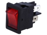 Comutator cu Neon ON-OFF 10A 250V Roșu