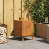Soba Camping vidaXL 35x50x60cm Oțel Corten Maro, Aragaz Exterior Robust, Incalzire Cort, Gatit, Cos Fum 12cm