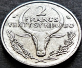 Cumpara ieftin Moneda exotica 2 FRANCI KIROBO- MALAGASY MADAGASCAR, anul 1965 *cod 3847 B = UNC, Africa