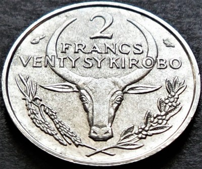 Moneda exotica 2 FRANCI KIROBO- MALAGASY MADAGASCAR, anul 1965 *cod 3847 B = UNC foto