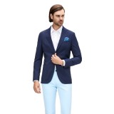Sacou Barbati Bleumarin Lana 100% Casual Elegant Slim Fit Fabricat Romania