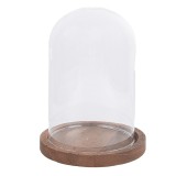 Cumpara ieftin Platou decorativ lemn cu cloche sticla &Oslash; 12x16 cm
