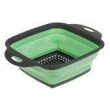 Strecurătoare Pliabilă, Model 24x18cm, Culoare Gri și Verde Lime, cu maner, Oem