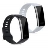 Set 2 Curele pentru Huawei Band 2/Band 2 Pro, Kwmobile, Silicon, Negru/Alb, 43318.48