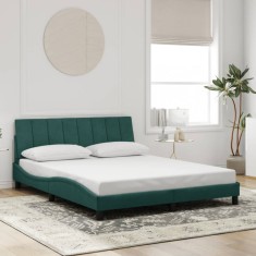 vidaXL Cadru de pat fără saltea, verde &icirc;nchis, 160x200 cm, catifea 3207858