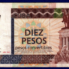 (5) BANCNOTA CUBA - 10 PESOS CONVERTIBLES 2006, MONUMENTUL LUI MAXIMO GOMEZ