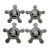 Set 4 capace jante Aliaj Skoda, Gheara 135mm pentru jante de Audi, Gri