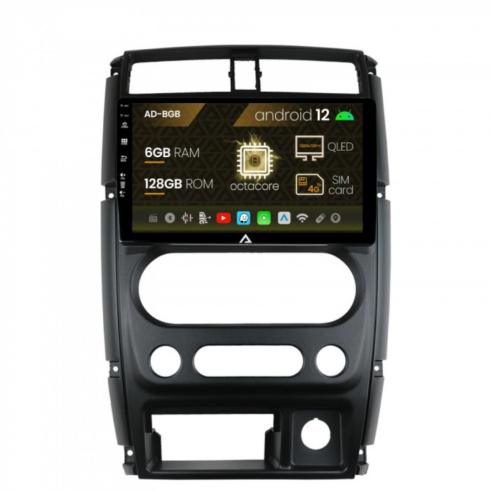 Navigatie Suzuki Jimny (2005+), Android 12, B-Octacore 6GB RAM + 128GB ROM, 9 Inch - AD-BGB9006+AD-BGRKIT315