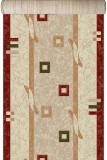 Traversa Covor Lotos 579 Crem / Grena Latime 120 cm Diverse Lungimi 1800 gr/mp