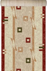Traversa Covor Lotos 579 Crem / Grena Latime 120 cm Diverse Lungimi 1800 gr/mp