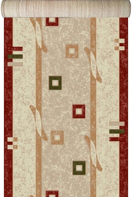 Traversa Covor Lotos 579 Crem / Grena Latime 120 cm Diverse Lungimi 1800 gr/mp foto