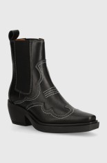 Copenhagen cizme de piele femei, culoarea negru, cu toc drept, CPH232