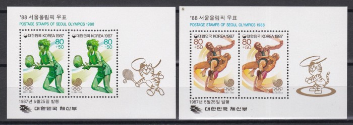 Coreea de Sud 1987 - Jocurile Olimpice - Seul, 2 Colite, MNH