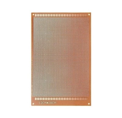 Placa prototipare universala 12x18cm, 2460 puncte lipire, pas 2.54mm, bakelita, cupru o fata, circuite electronice, DIY, laborator foto