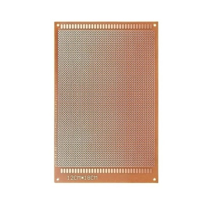 Placa prototipare universala 12x18cm, 2460 puncte lipire, pas 2.54mm, bakelita, cupru o fata, circuite electronice, DIY, laborator