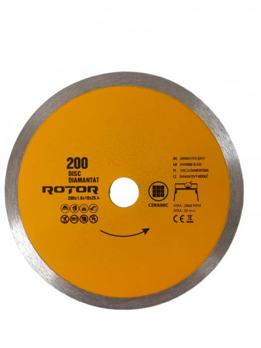 DISC DIAMANTAT 200x1.6x25.4 continuu Rotor Ceramica