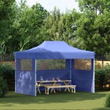 vidaXL Cort de petrecere pliabil cu 3 pereți, albastru, 3 x 4 m, oțel 48890