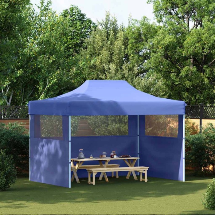 vidaXL Cort de petrecere pliabil cu 3 pereți, albastru, 3 x 4 m, oțel 48890