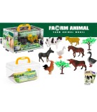 Set Figurine Animale Ferma 8 Buc. cu Accesorii in Servietă Plastic, Recomandat Peste 3 Ani