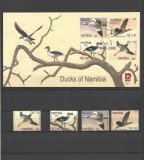 NAMIBIA 2000 FAUNA PASARI FDC SI SET COMPLET, Nestampilat