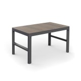 Deco lyon &icirc;nălțime reglabilă masă de grădină din plastic nuc-grafit