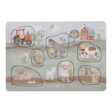 Little Dutch Little Farm Sound Puzzle puzzle din lemn 1 buc