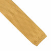 Cravata slim tricotata, Onore, bej, microfibra, 145 x 5.5 cm, model uni, Geometric