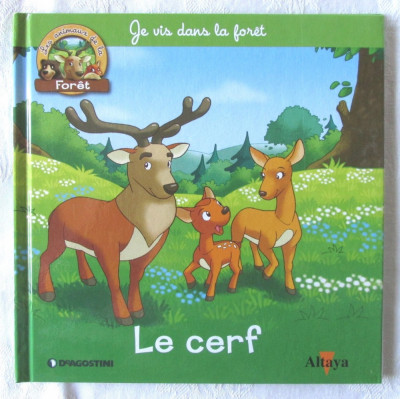 &amp;quot;Les animaux de la FOR&amp;Ecirc;T - Le cerf&amp;quot;. Animalele padurii - CERBUL foto