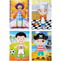 Cutie de puzzle 4 in 1, meserii pentru baieti, Legler, 48 de piese foto