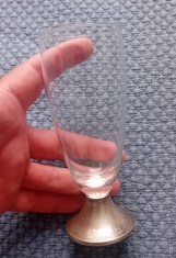 Pahar sticla cu talpa argint 835-Olanda