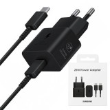 &Icirc;ncărcător Rețea Super Fast Charging Samsung, Cu Cablu, USB-C, 25W, Negru, Blister EP-T2510XBEGEU