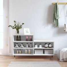 vidaXL Pantofar, alb extralucios, 102x36x60 cm, lemn compozit foto
