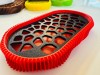 Sapuniera 3D Wave, Rosu Negru - Suport Sapun Modern, Printata 3D, Design Eco-Friendly