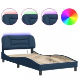 Cadru de pat cu LED fara saltea Hvar Albastru 100x200 cm Material