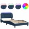 Cadru de pat cu LED fara saltea Hvar Albastru 100x200 cm Material