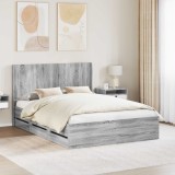 Cumpara ieftin Cadru de pat cu depozitare si tablie Sonoma gri 150 x 200 cm
